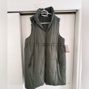 Maternity Motherhood Olive Green Puffer Vest for Women